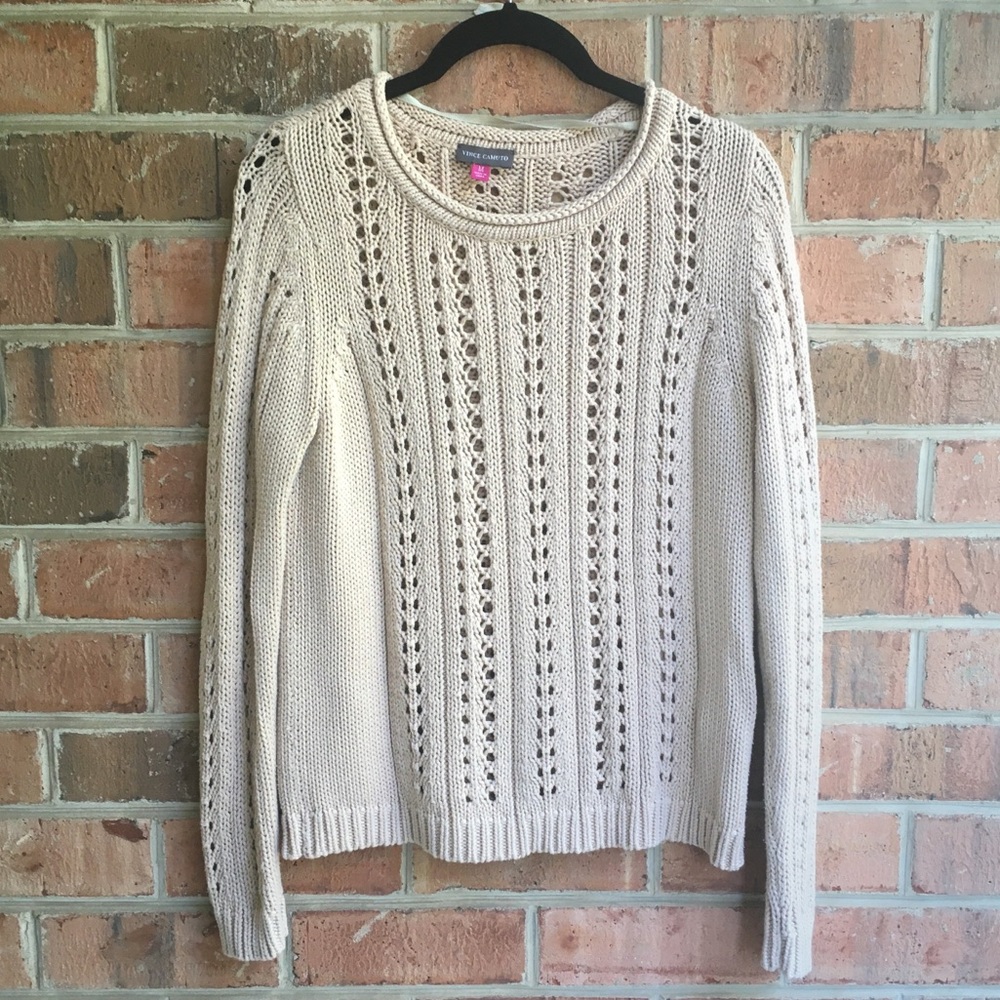 Vince Camuto Oatmeal Cable Knit Sweater